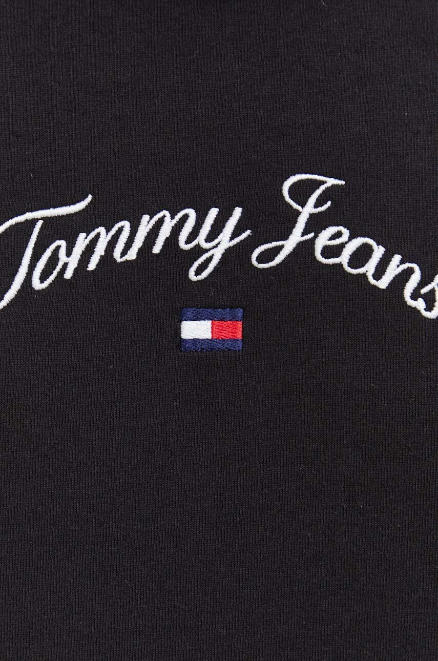 Tommy Jeans Bombažna kratka majica črna barva - Pepit.si