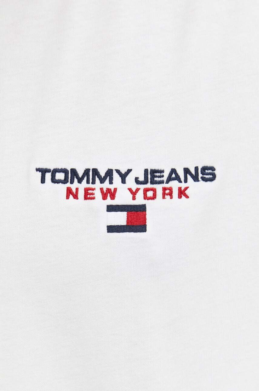 Tommy Jeans Bombažna kratka majica bela barva - Pepit.si