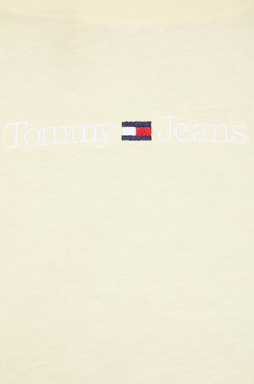 Tommy Jeans Bombažna kratka majica rumena barva - Pepit.si