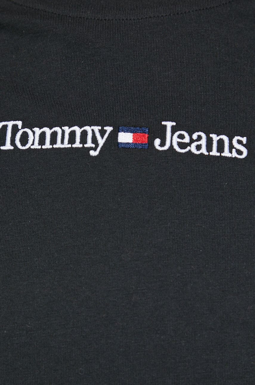 Tommy Jeans Bombažna kratka majica črna barva - Pepit.si