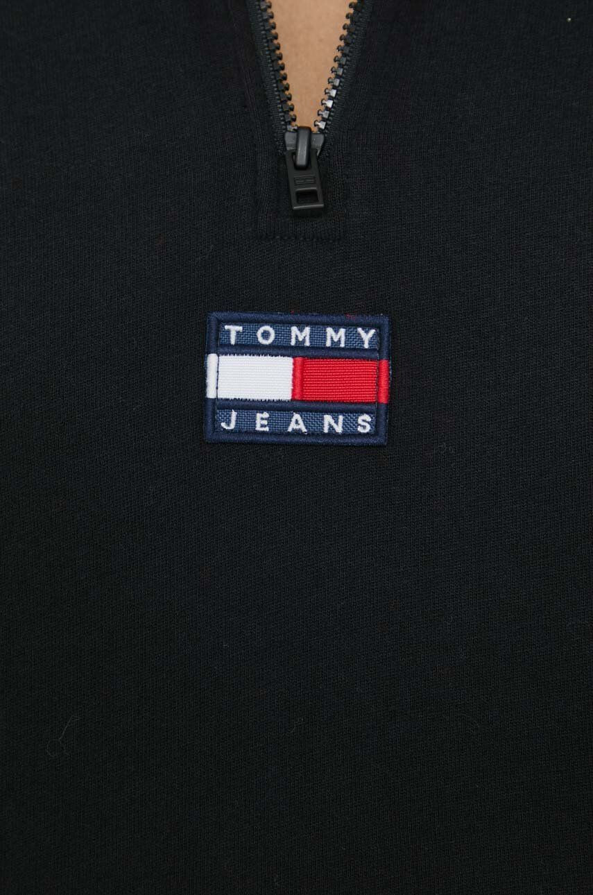 Tommy Jeans Bombažna majica z dolgimi rokavi črna barva - Pepit.si