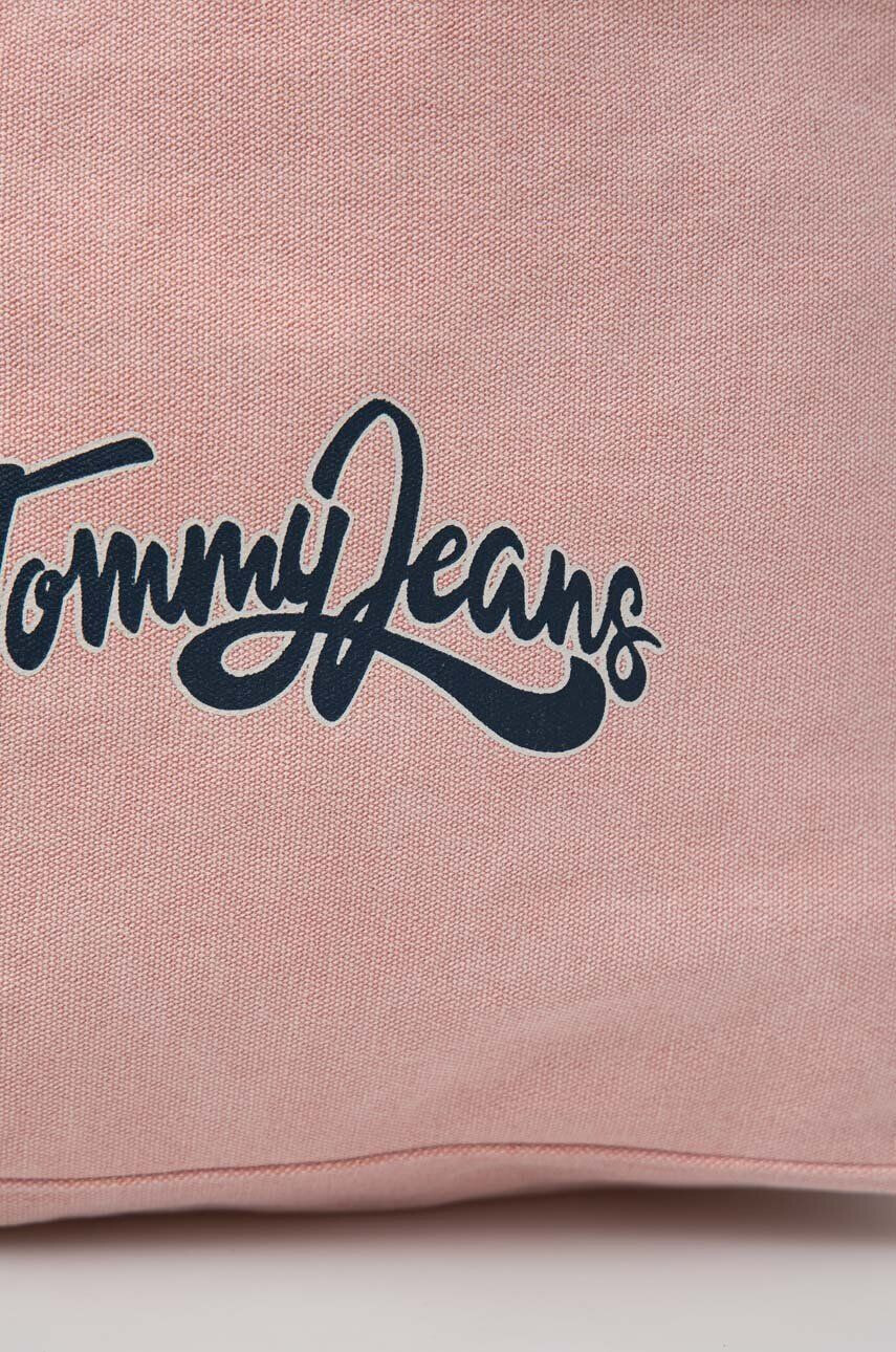 Tommy Jeans Bombažna torba roza barva - Pepit.si