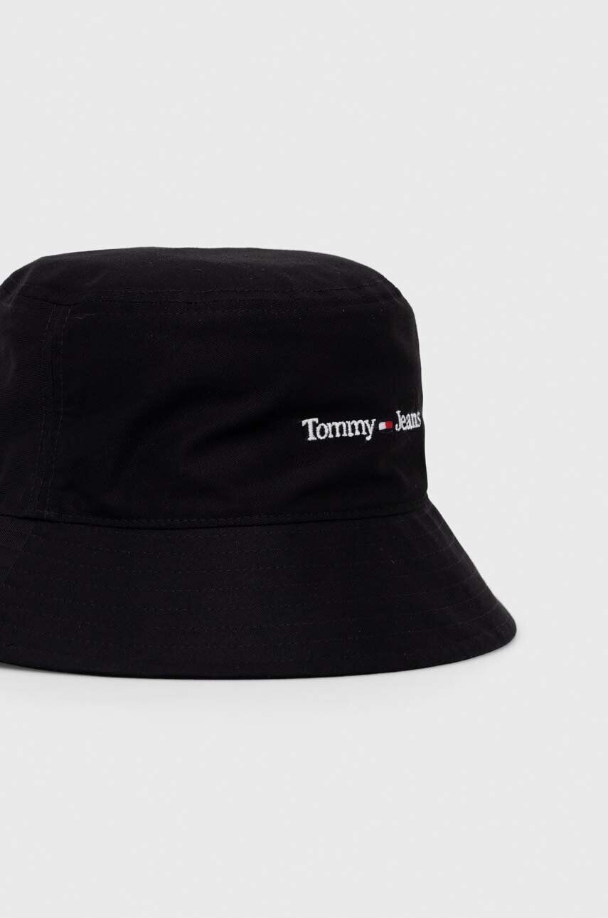 Tommy Jeans Bombažni klobuk črna barva - Pepit.si