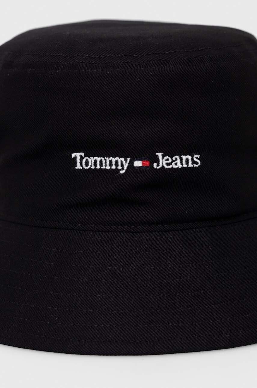 Tommy Jeans Bombažni klobuk črna barva - Pepit.si