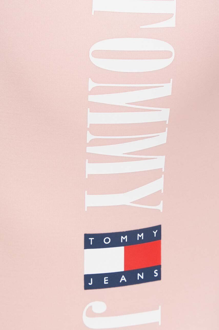 Tommy Jeans Enodelne kopalke roza barva - Pepit.si