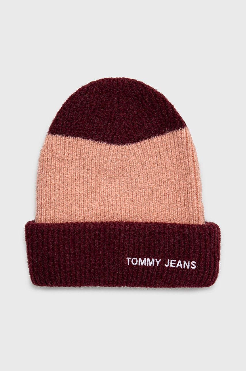 Tommy Jeans Kapa s primesjo volne bordo barva - Pepit.si