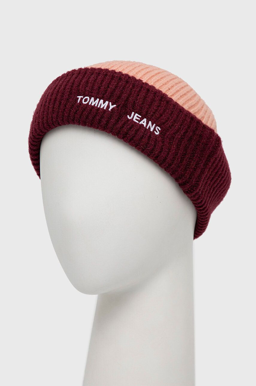 Tommy Jeans Kapa s primesjo volne bordo barva - Pepit.si