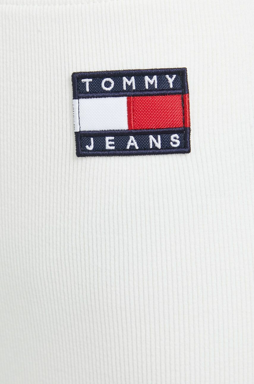 Tommy Jeans Kratke hlače ženski bež barva - Pepit.si