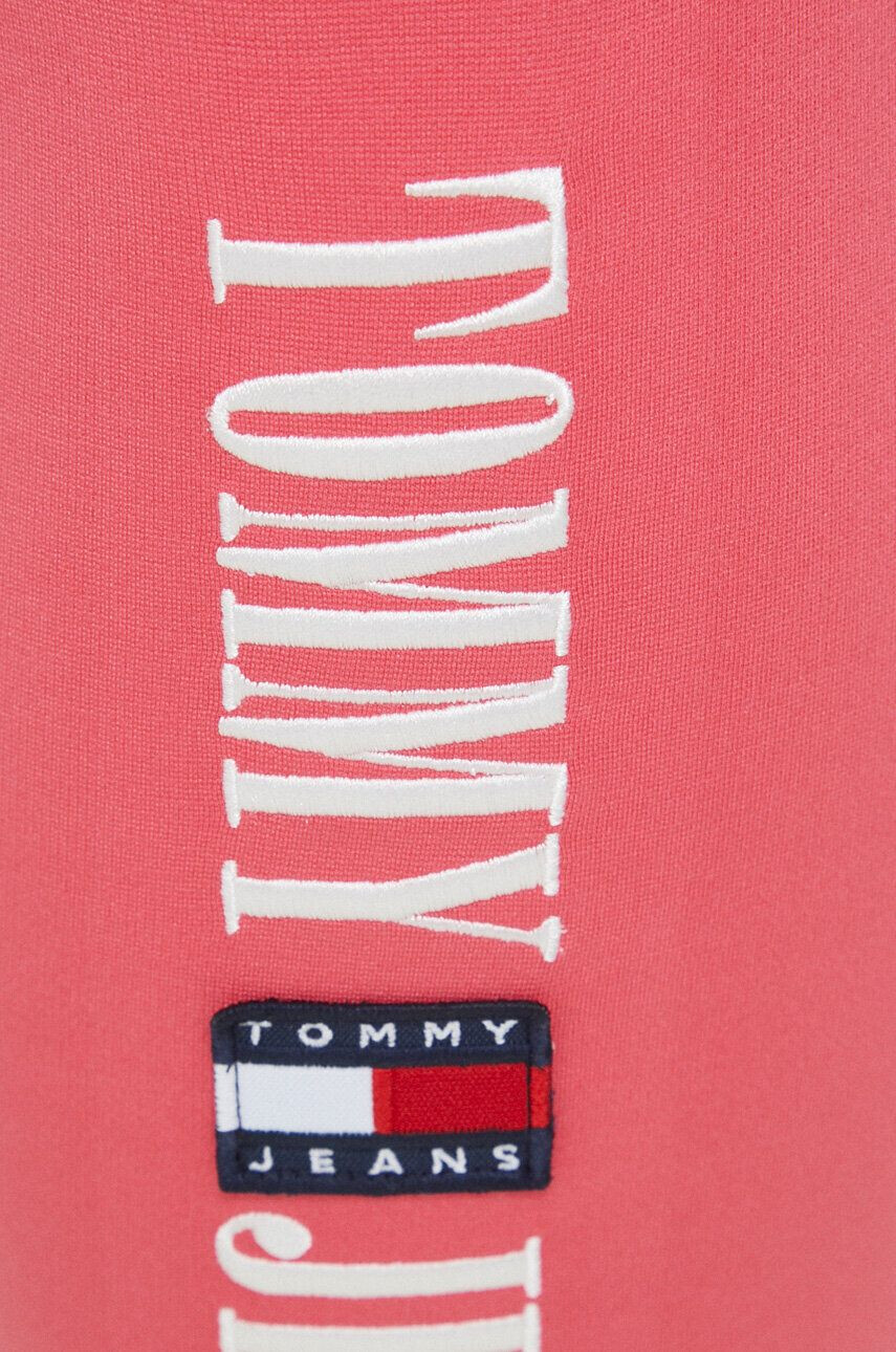 Tommy Jeans Kratke hlače ženski roza barva - Pepit.si