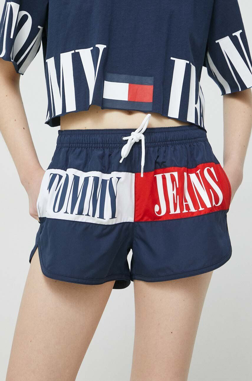 Tommy Jeans Kratke hlače ženski mornarsko modra barva - Pepit.si