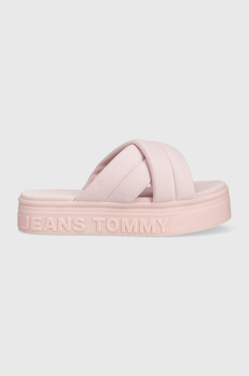 Tommy Jeans Natikači ženski roza barva EN0EN02116 - Pepit.si