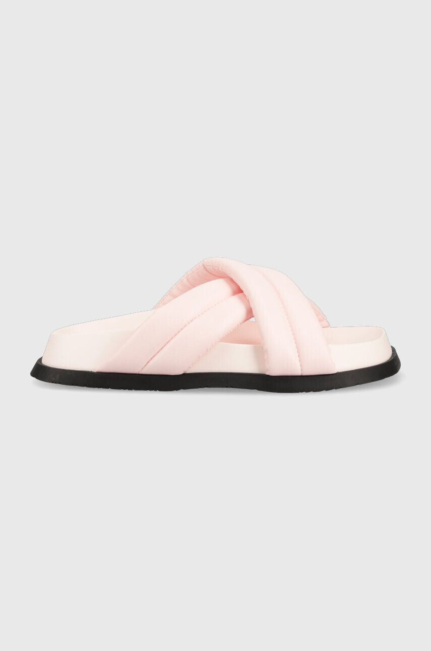 Tommy Jeans Natikači FANCY PADDED SANDAL ženski roza barva EN0EN02175 - Pepit.si