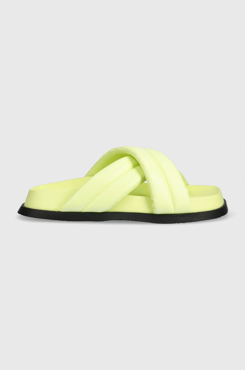 Tommy Jeans Natikači FANCY PADDED SANDAL ženski zelena barva EN0EN02175 - Pepit.si