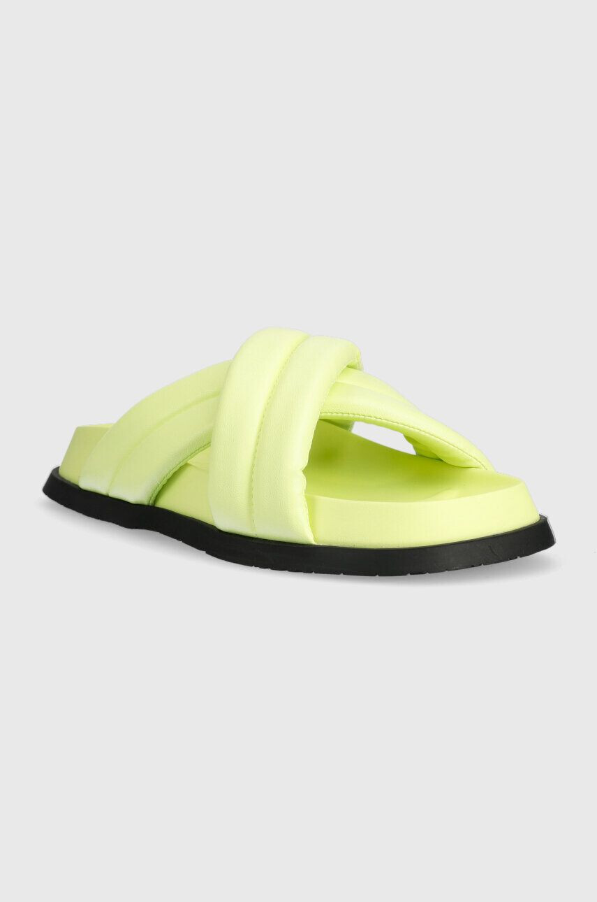 Tommy Jeans Natikači FANCY PADDED SANDAL ženski zelena barva EN0EN02175 - Pepit.si