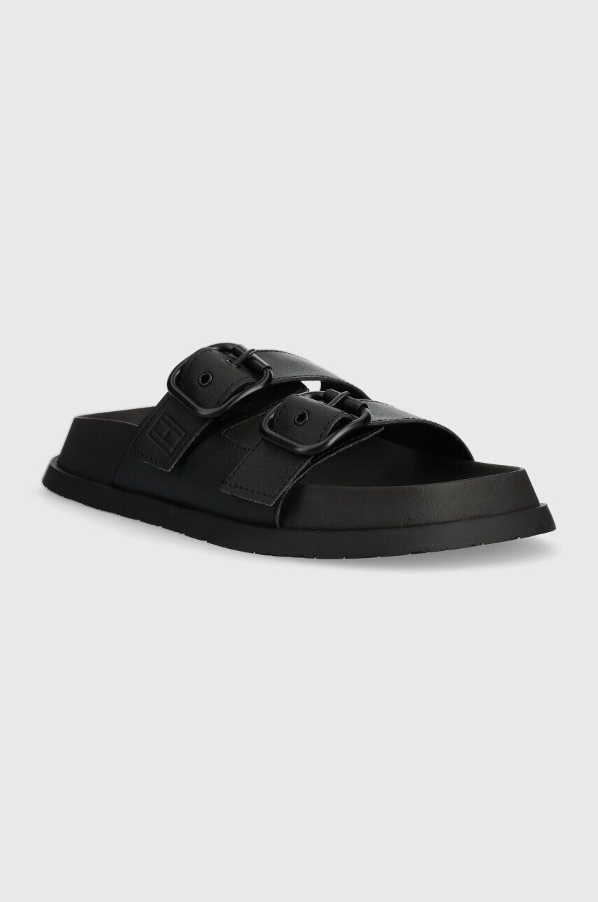 Tommy Jeans Natikači FANCY SANDAL ženski črna barva EN0EN02136 - Pepit.si