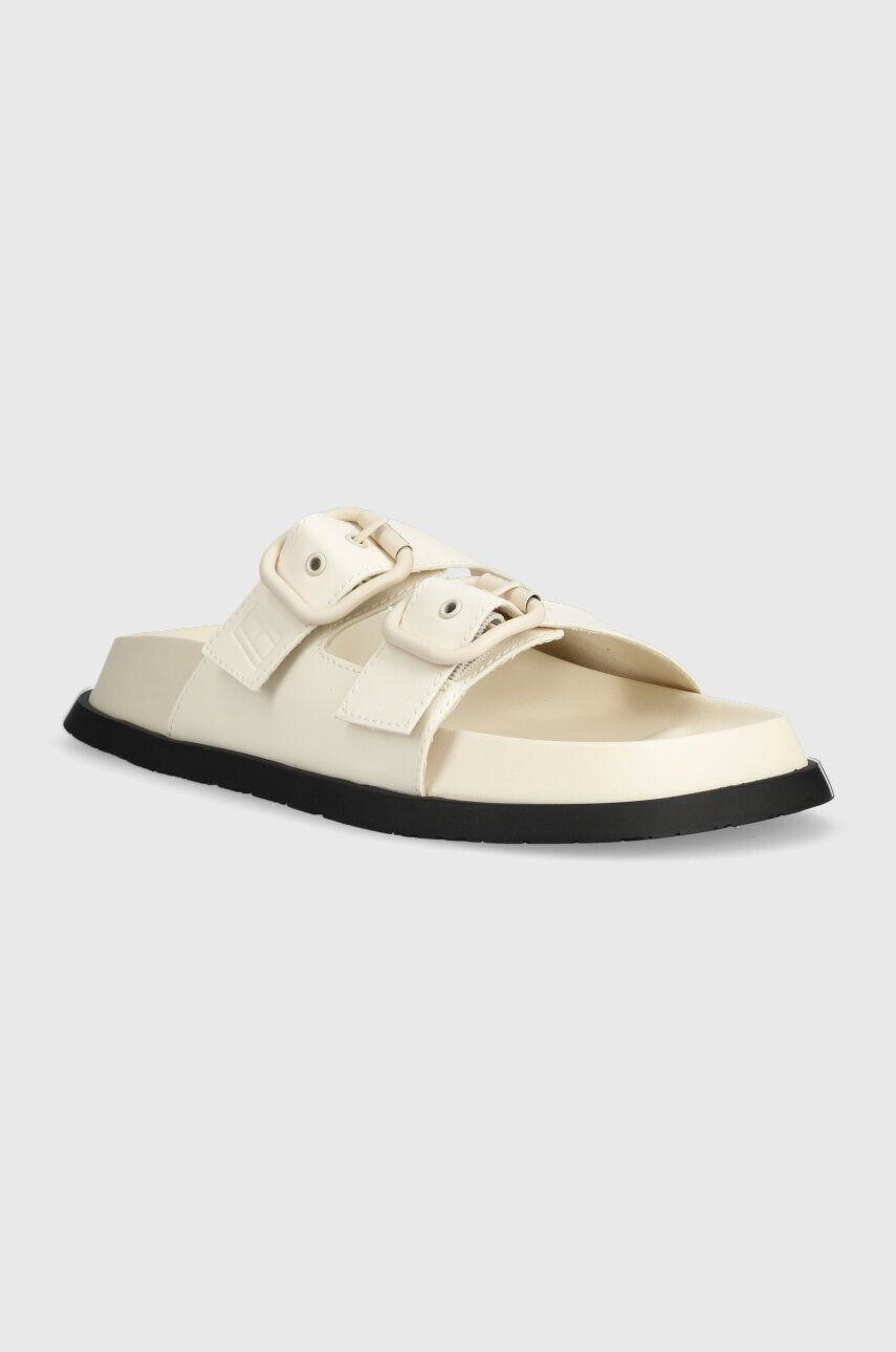 Tommy Jeans Natikači FANCY SANDAL ženski bež barva EN0EN02136 - Pepit.si