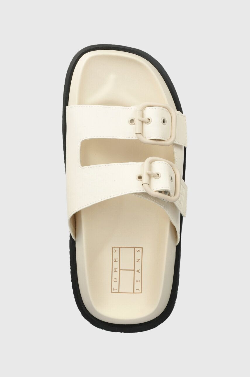 Tommy Jeans Natikači FANCY SANDAL ženski bež barva EN0EN02136 - Pepit.si