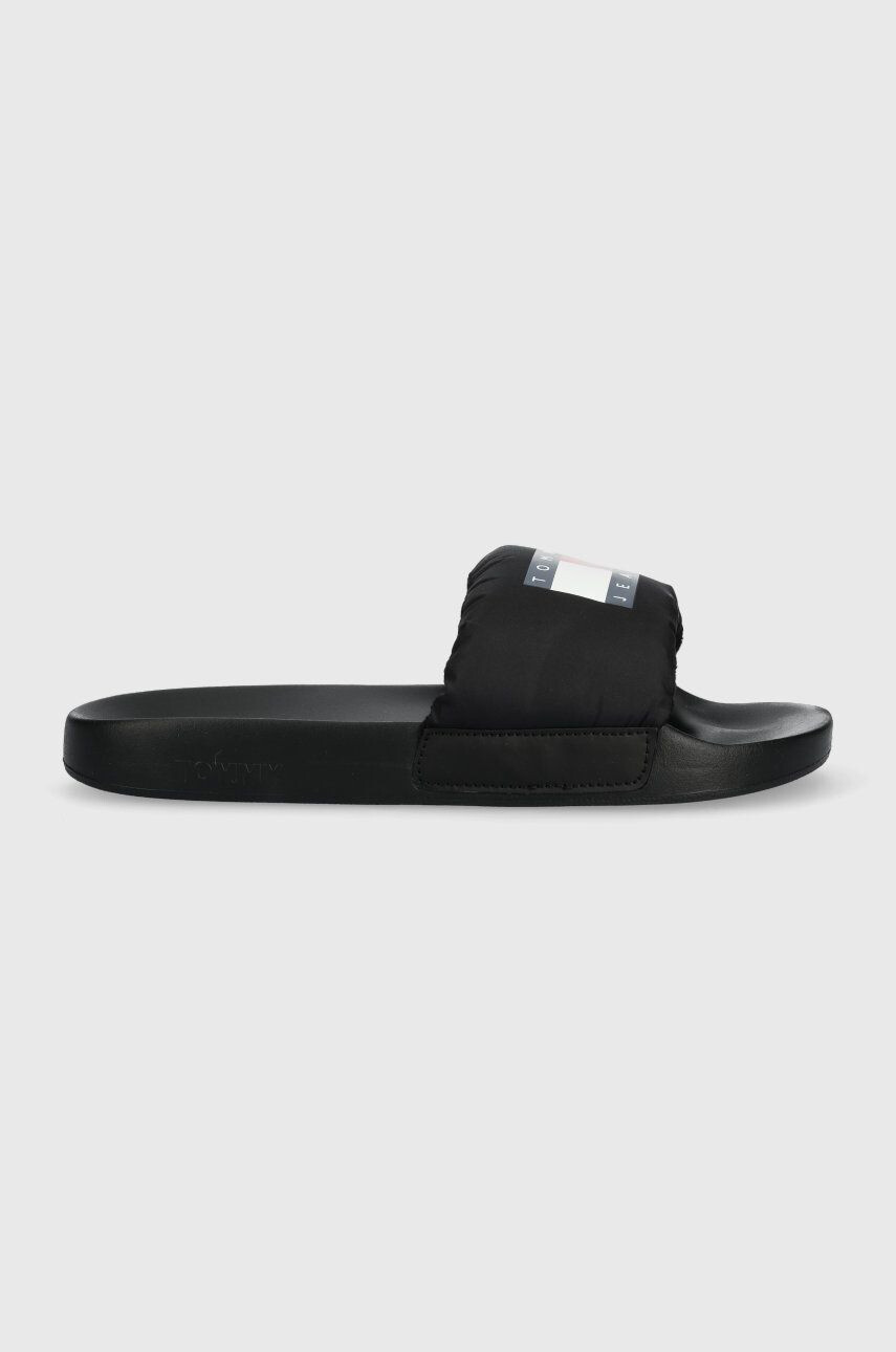 Tommy Jeans Natikači Padded Pool Slide moški črna barva - Pepit.si