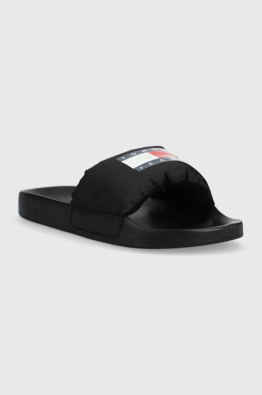 Tommy Jeans Natikači Padded Pool Slide moški črna barva - Pepit.si