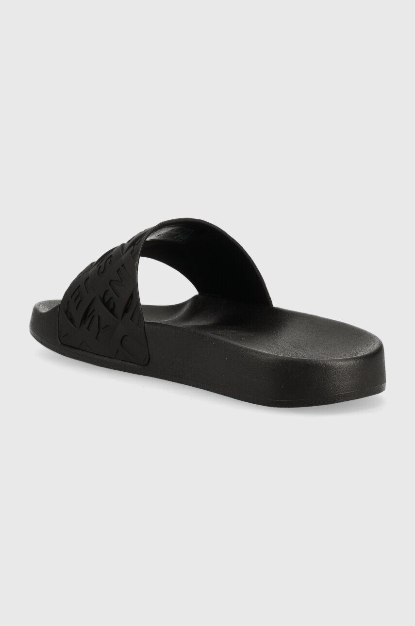 Tommy Jeans Natikači TJW WOVEN POOL SLIDE ženski črna barva EN0EN02223 - Pepit.si