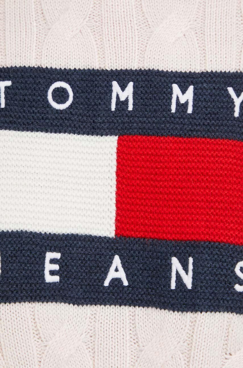 Tommy Jeans Pulover ženski roza barva - Pepit.si