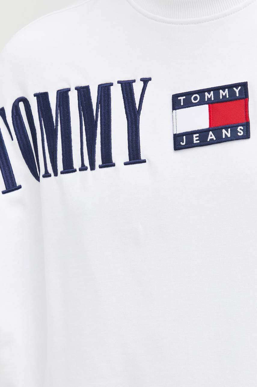 Tommy Jeans Pulover ženski bela barva - Pepit.si