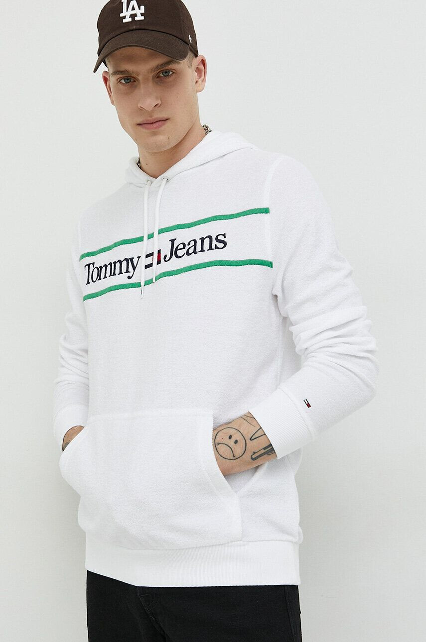 Tommy Jeans Pulover ženski mornarsko modra barva - Pepit.si