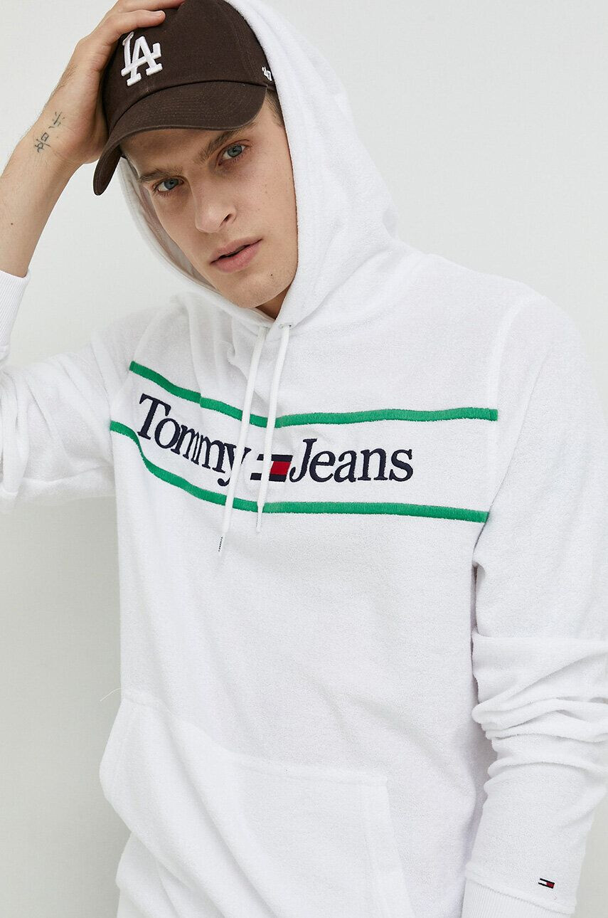 Tommy Jeans Pulover ženski mornarsko modra barva - Pepit.si