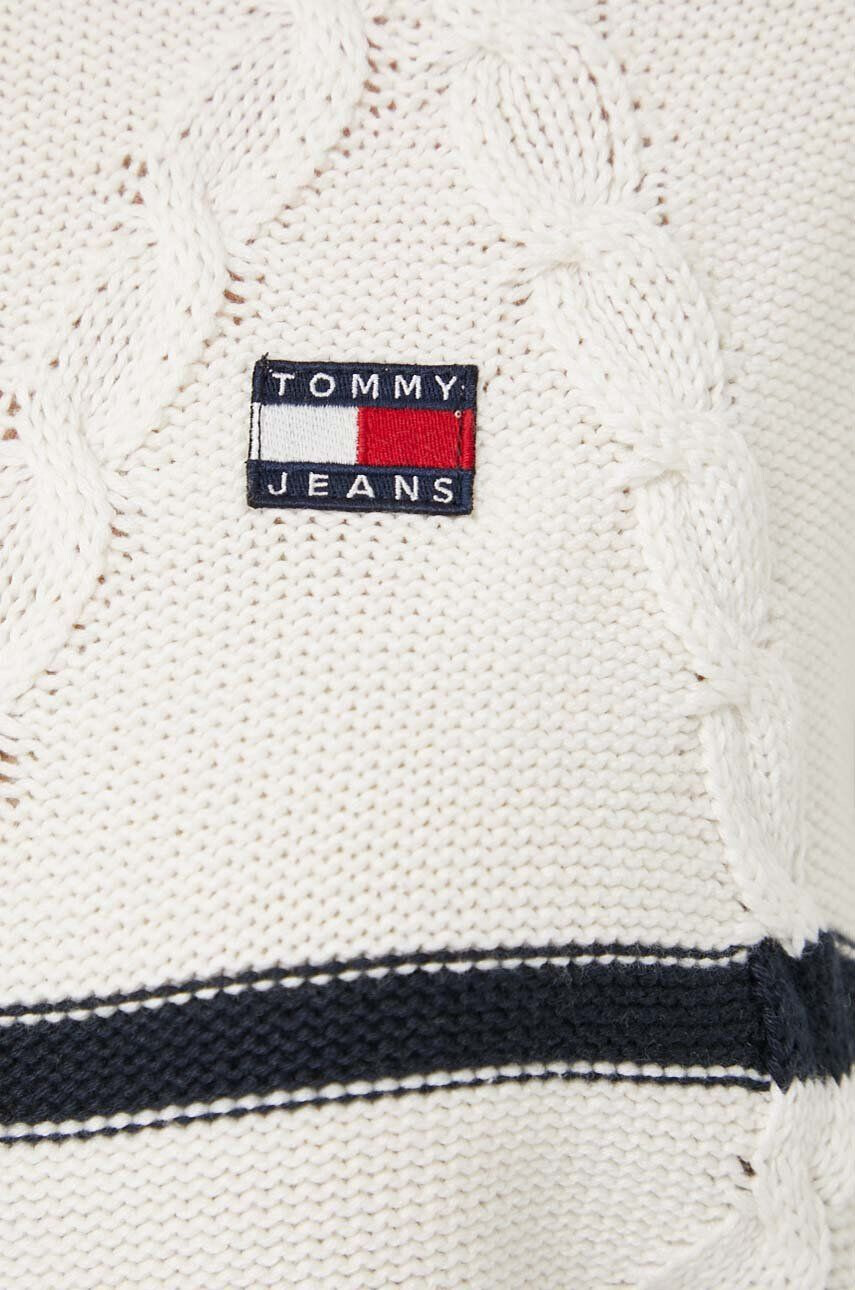 Tommy Jeans Pulover ženski bež barva - Pepit.si