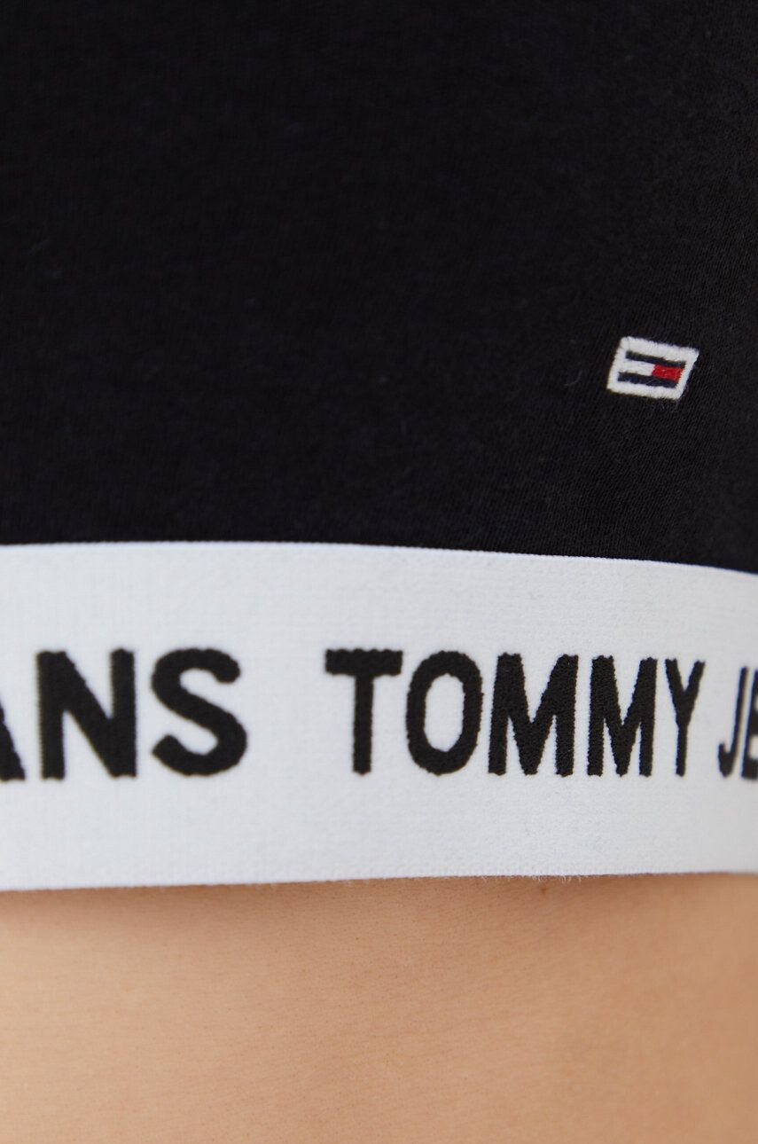 Tommy Jeans Top ženski črna barva - Pepit.si