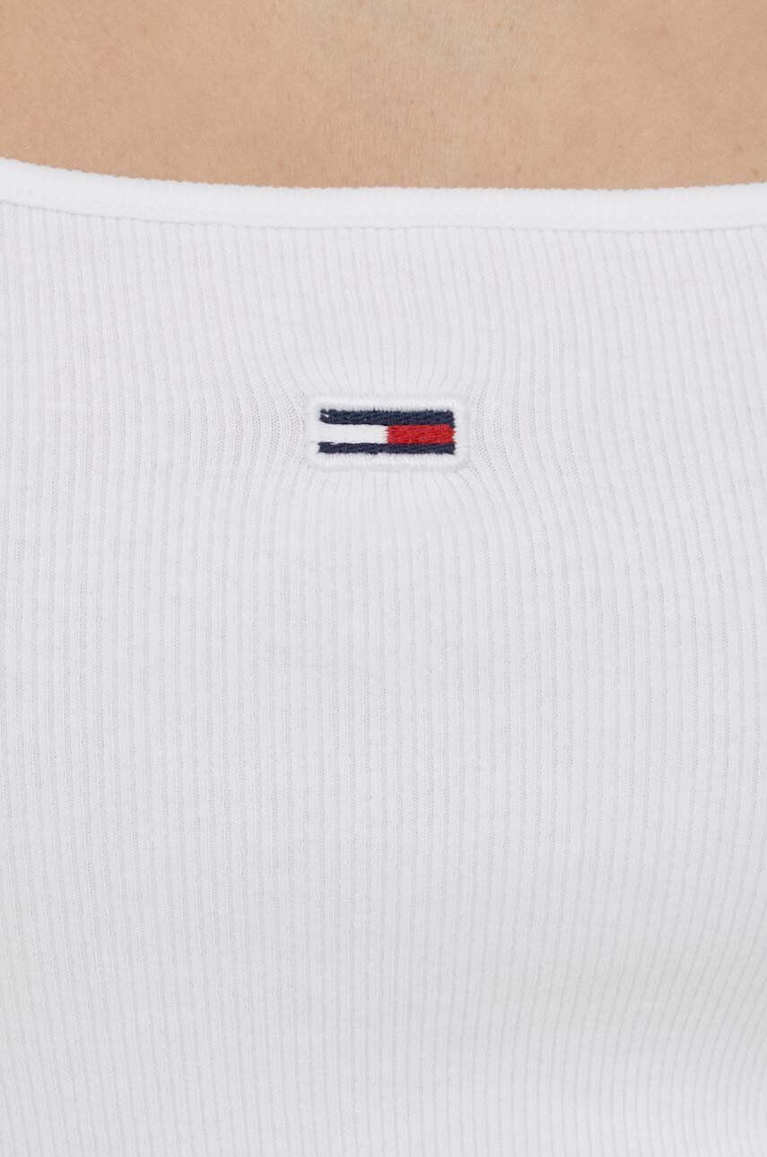 Tommy Jeans Top 2-pack ženski bela barva - Pepit.si