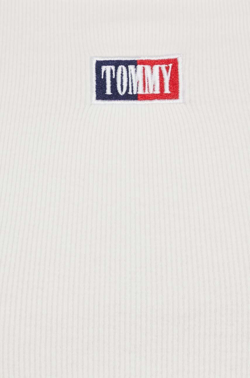 Tommy Jeans Top ženski bež barva - Pepit.si