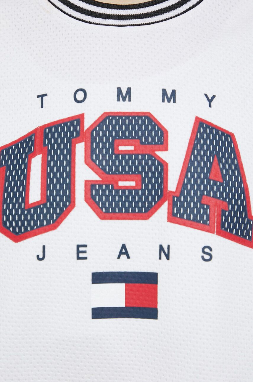 Tommy Jeans Top ženski zelena barva - Pepit.si