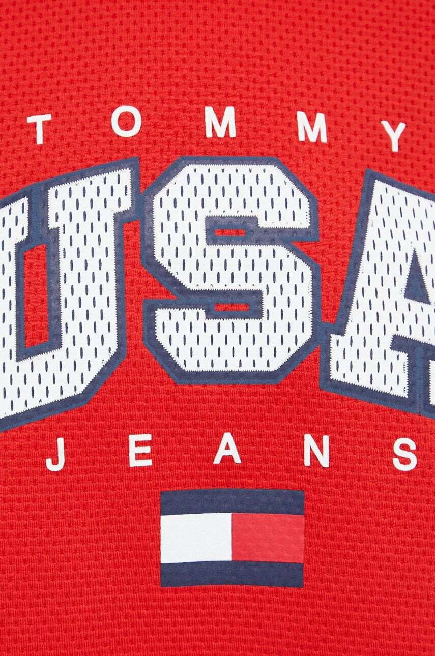 Tommy Jeans Top ženski rdeča barva - Pepit.si