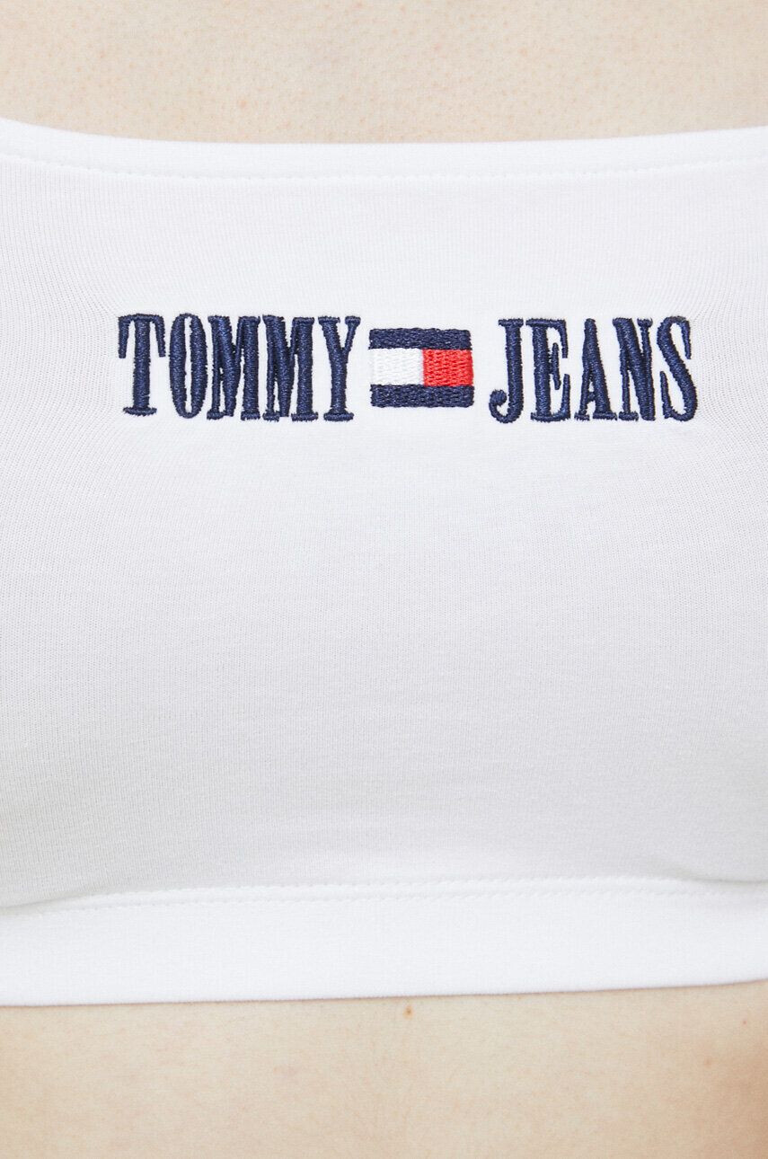 Tommy Jeans Top ženski bela barva - Pepit.si