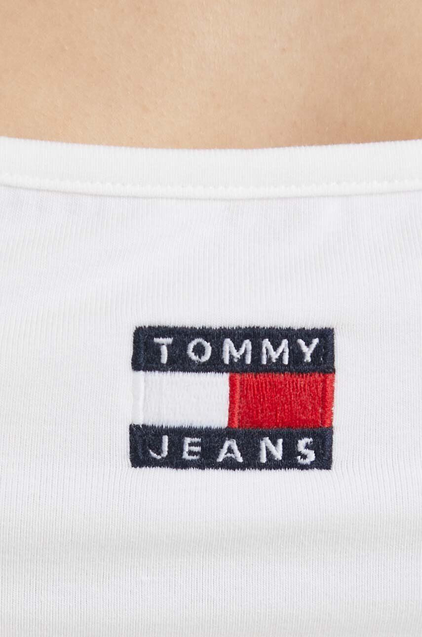 Tommy Jeans Top ženski bela barva - Pepit.si