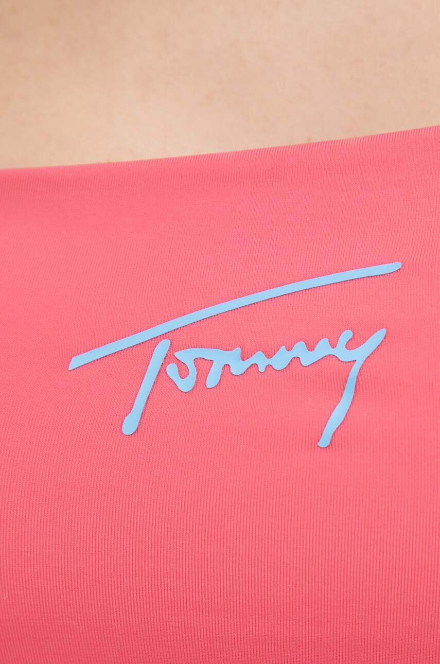 Tommy Jeans Zgornji del kopalk roza barva - Pepit.si