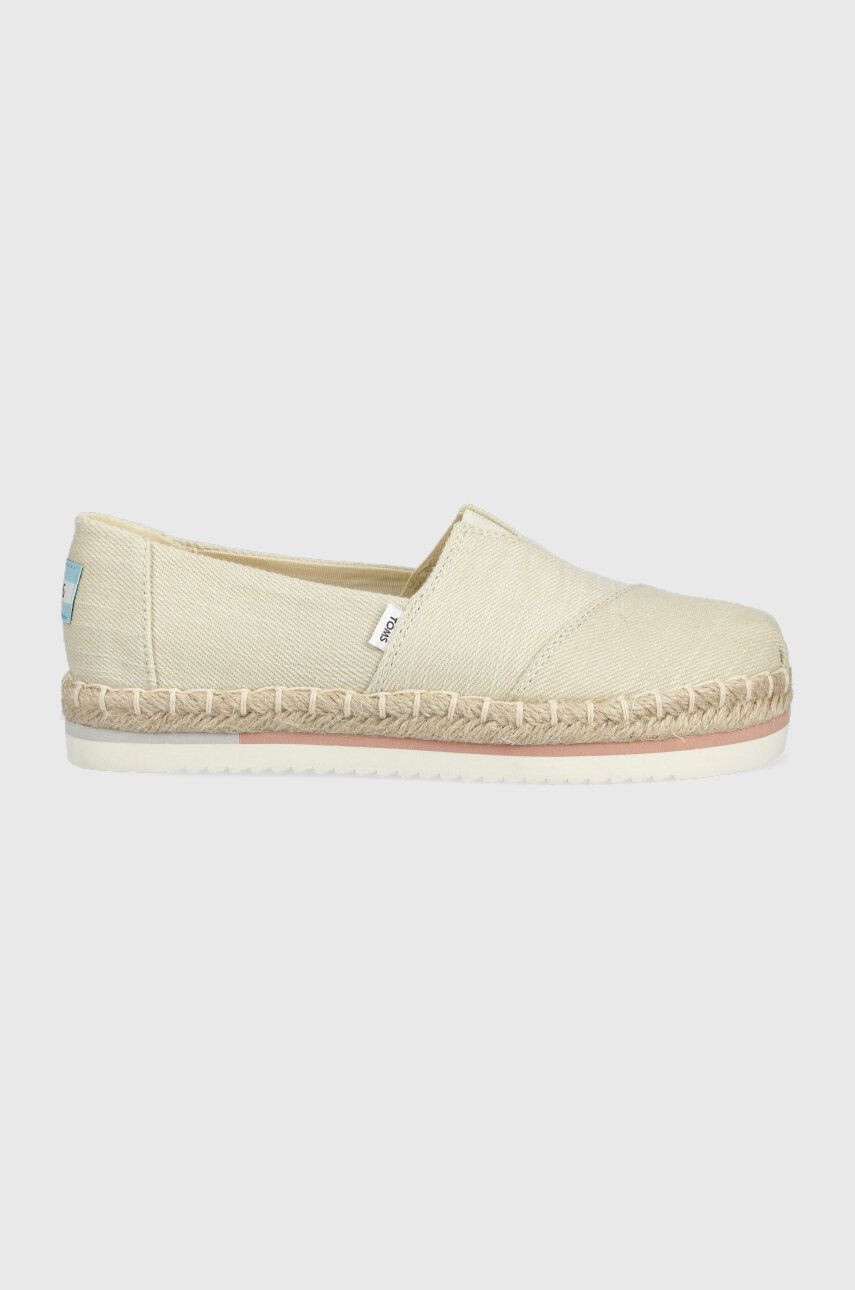 Toms Espadrile Alpargata Platform Rope bež barva - Pepit.si