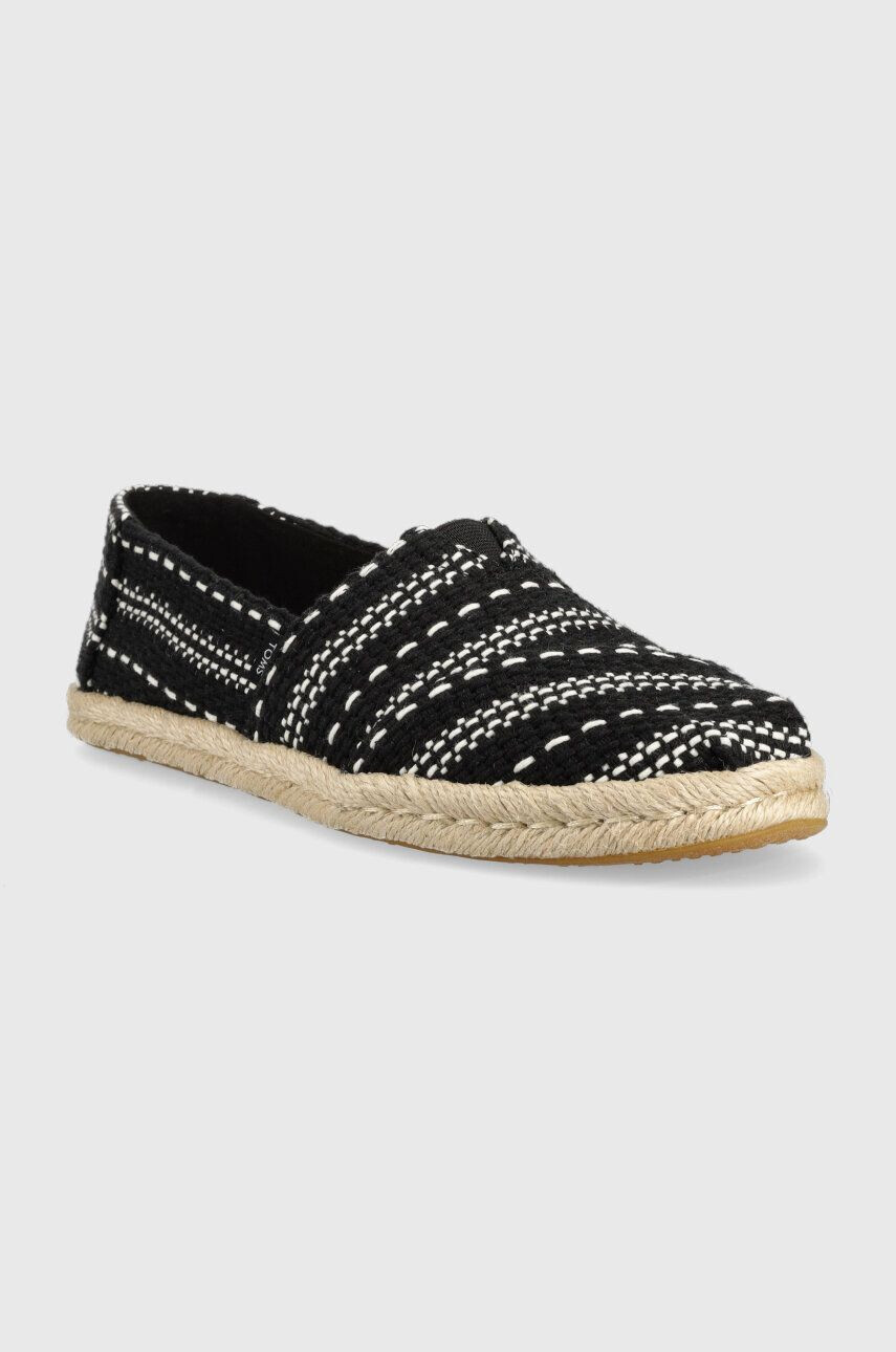 Toms Espadrile Alpargata Rope črna barva 10019676 - Pepit.si