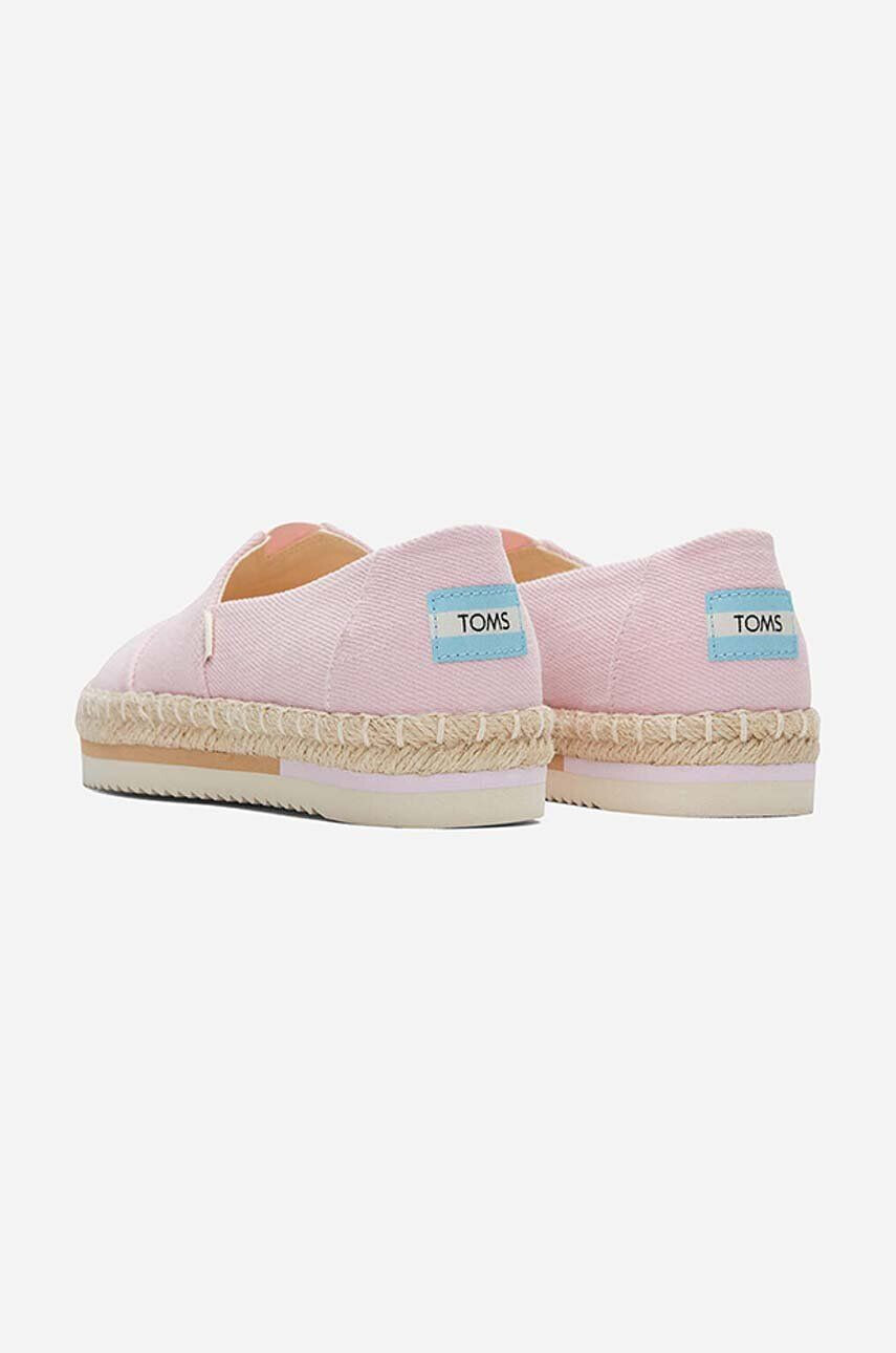 Toms Espadrile Heavy Twill Platform Rope Alpargata roza barva - Pepit.si