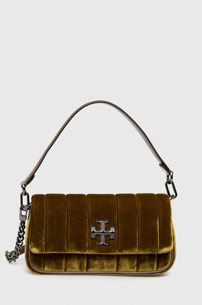 Tory Burch torbica zelena barva - Pepit.si