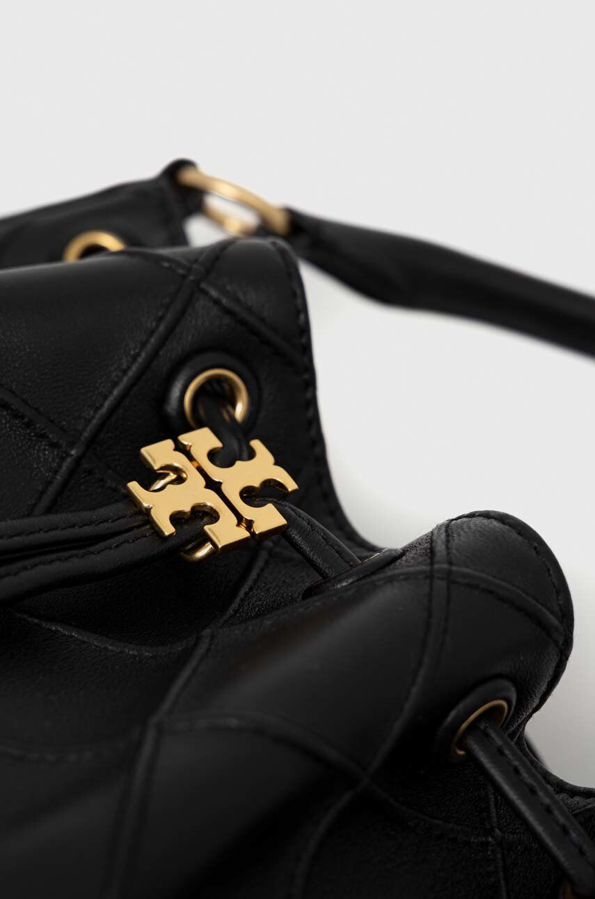 Tory Burch Usnjena torbica črna barva - Pepit.si