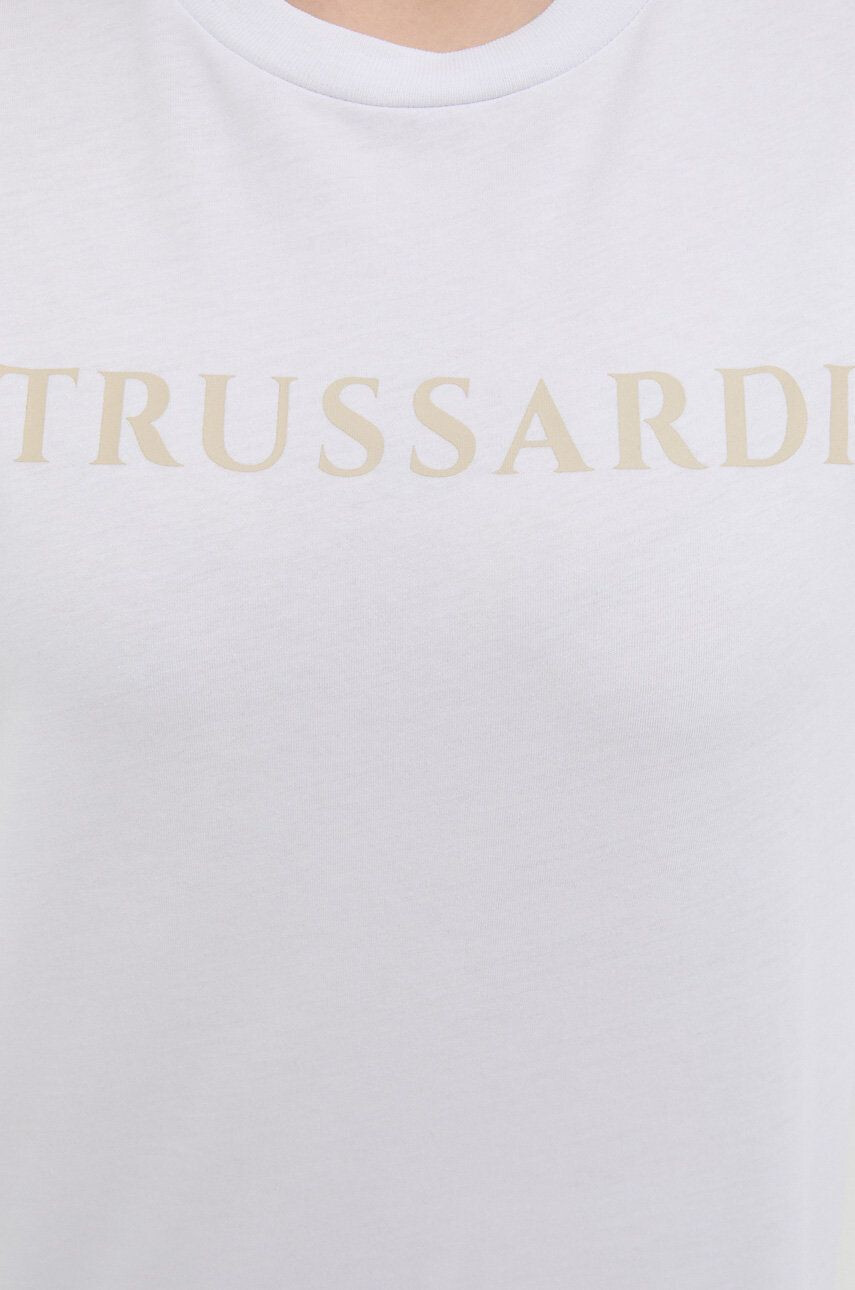 Trussardi Bombažna kratka majica črna barva - Pepit.si