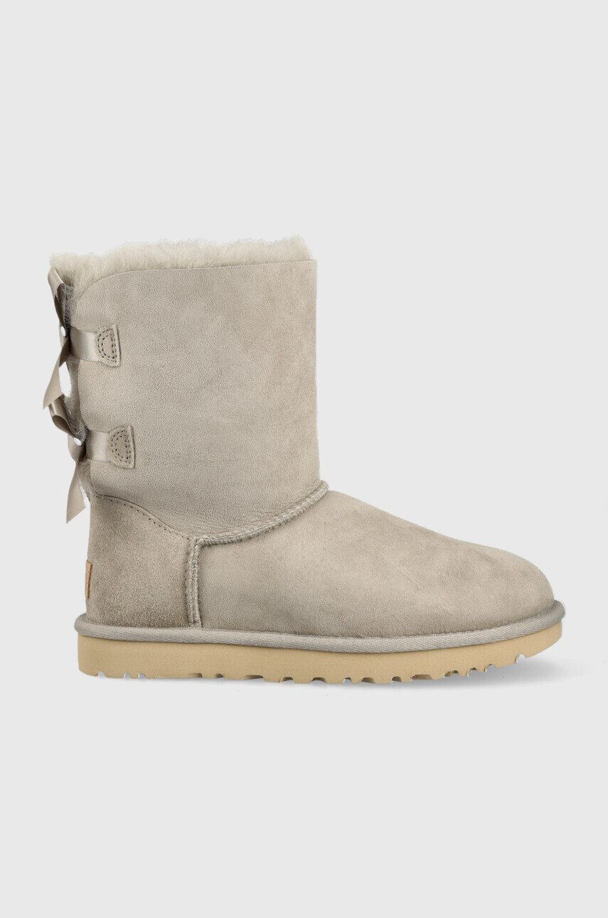 Ugg Snežke iz semiša W Bailey Bow Ii siva barva - Pepit.si