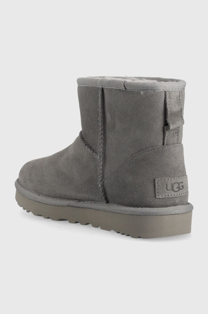 Ugg Snežke iz semiša W Classic Mini Slide Logo II ženske siva barva - Pepit.si