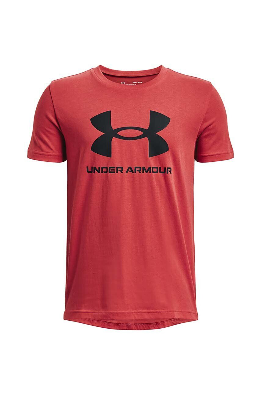 Under Armour Otroška bombažna kratka majica črna barva - Pepit.si