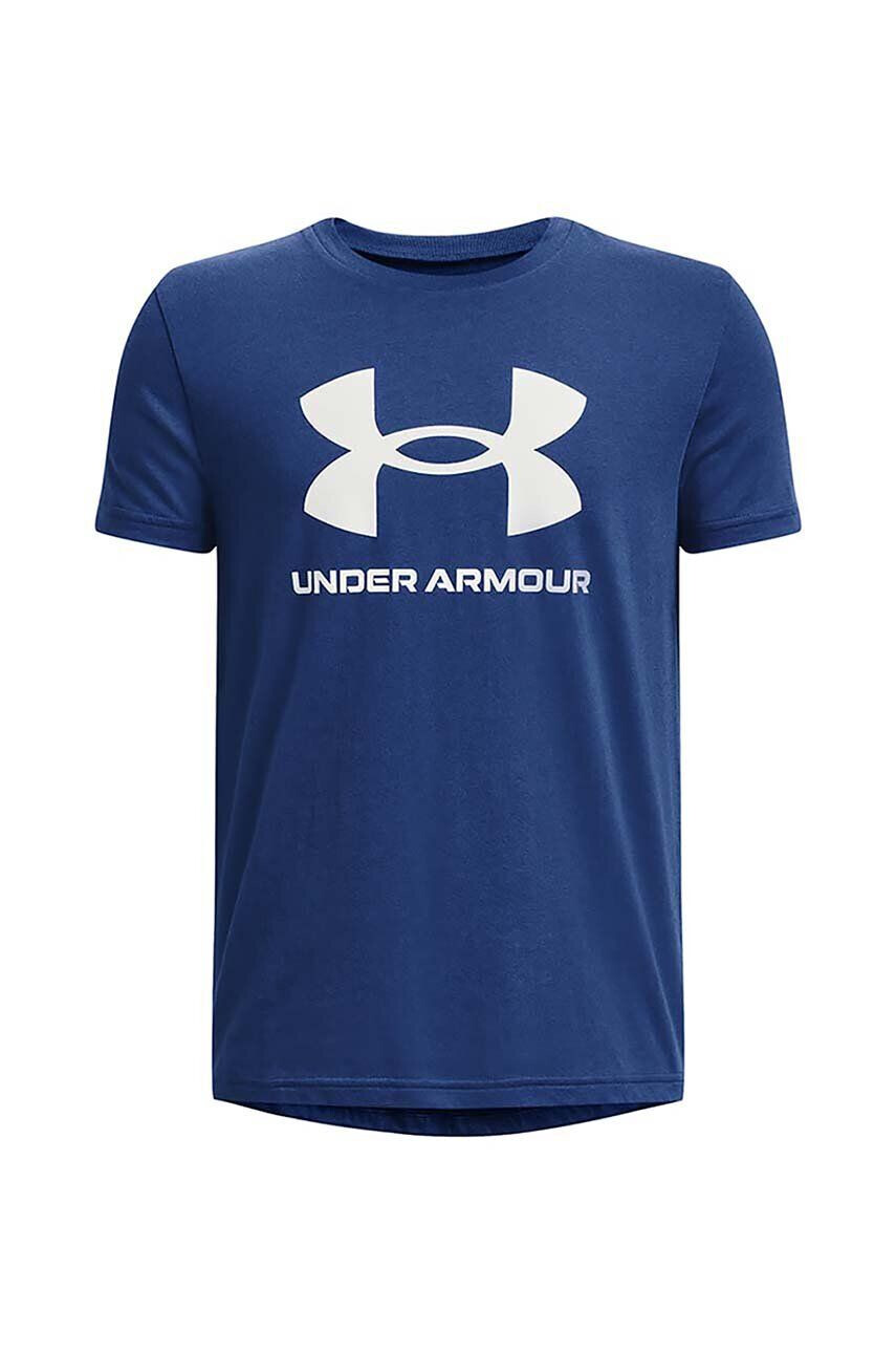 Under Armour Otroška bombažna kratka majica črna barva - Pepit.si