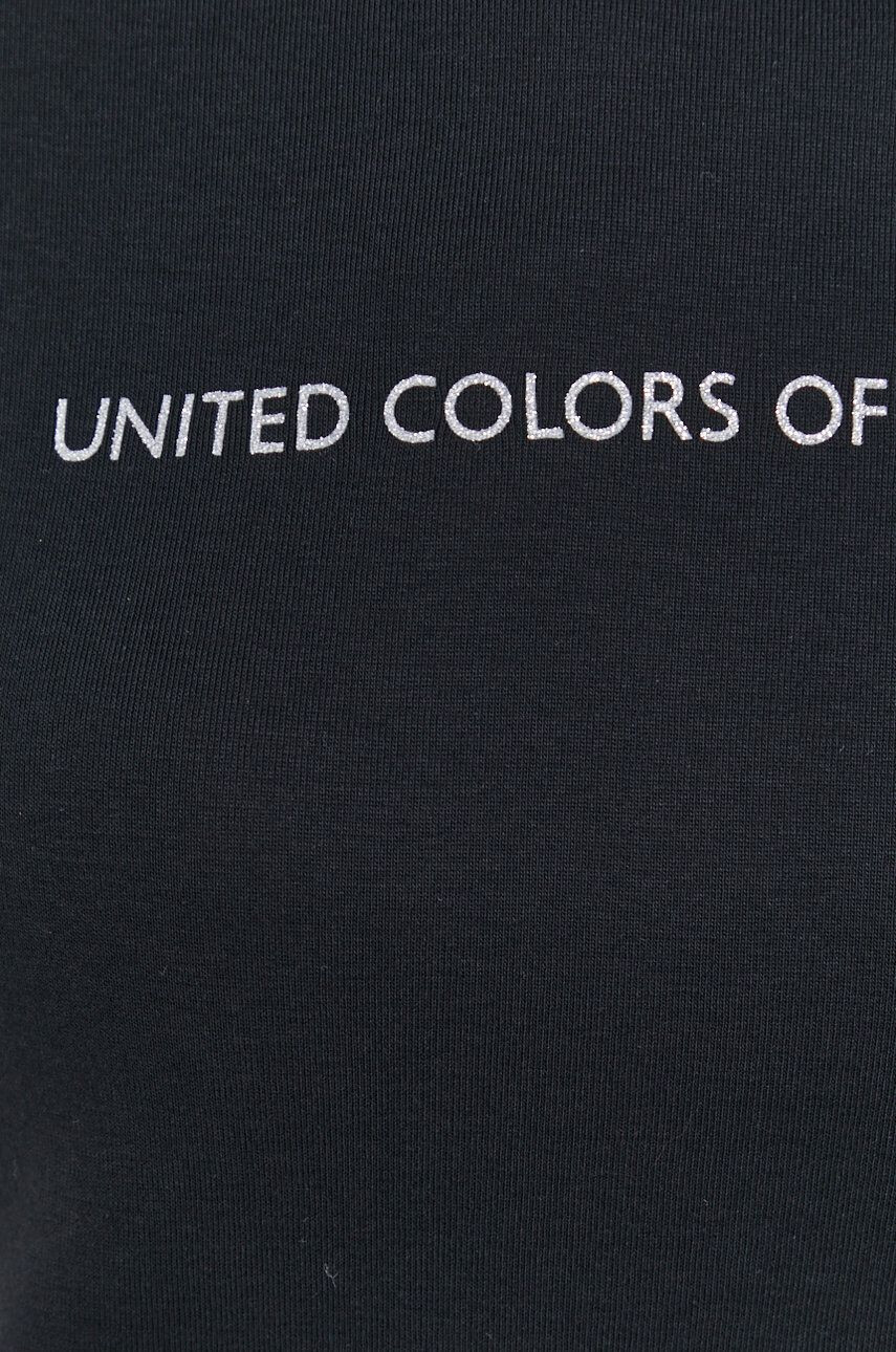 United Colors of Benetton Bombažen t-shirt črna barva - Pepit.si