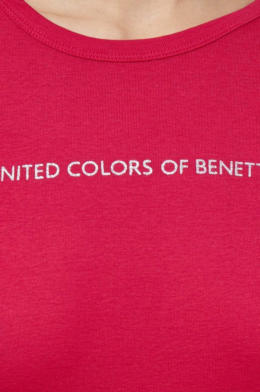 United Colors of Benetton Bombažna kratka majica bela barva - Pepit.si