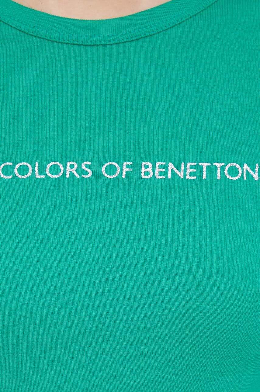 United Colors of Benetton Bombažna kratka majica zelena barva - Pepit.si